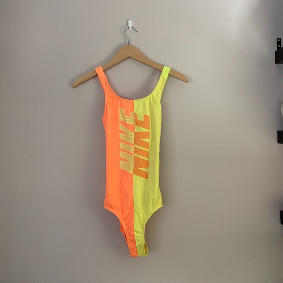 Nike Other - BNWT Nike Orange and Yellow One-Piece Swimsuit W/ Cross Back Size Extra Large